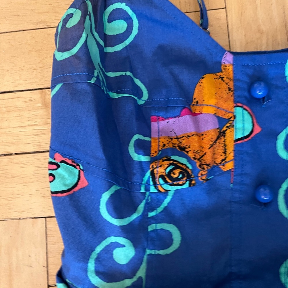Tracy Reese Kirby Blue and Orange Floral Midi Dress Sz 0 - Picture 3 of 8